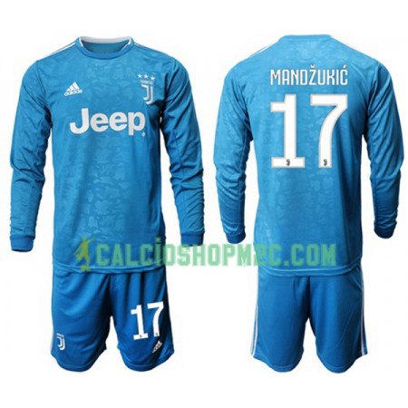 Juventus Mandzukic 17 Bambino Maglia Terza 2019/2020 Manica Lunga (+ Pantaloncini)